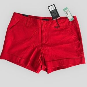 DEAR JOHN • SIZE: 32 • SUPER CUTE FINNEGAN RED CUFFED SHORTS WITH 4” INSEAM